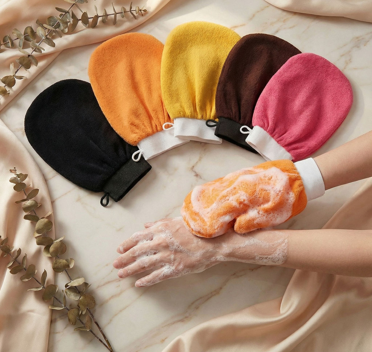 Gants exfoliants corps Luminarelle™